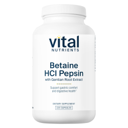 Vital Nutrients Betaine HCL Pepsin & Gentian Root 225 caps