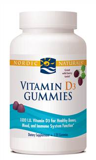 Nordic Naturals Vitamin D3 Gummies Wild Berry 1000IU 120 Count